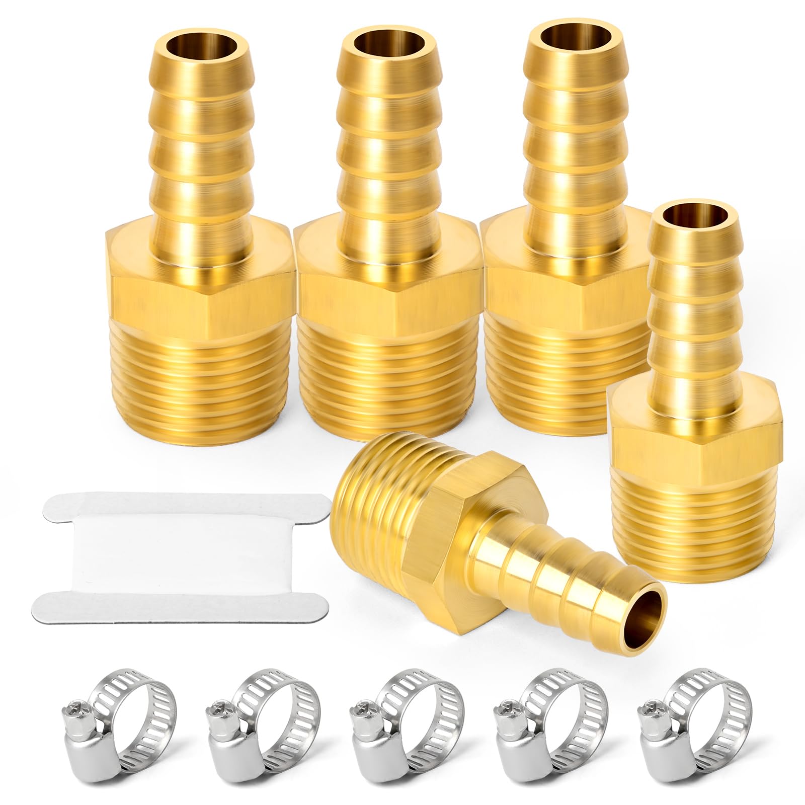 Raccord cannelé 3/8" MBSP et colliers de serrage tuyau 8mm