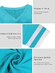 Famulily Women's Oversized Tshirt Color Block Basic Tops Striped Half Sleeve Tunic Blouse S-XXL