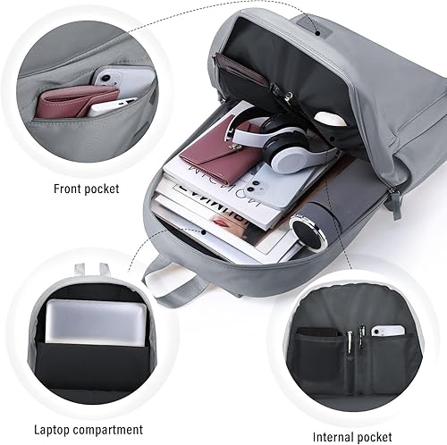 Miniatura 10 de HOMIEE Mochila de viaje con artículo personal, aprobada por aerolíneas, 18 x 14 x 8 pulgadas, maleta de equipaje expandible de 40 L con puerto USB,