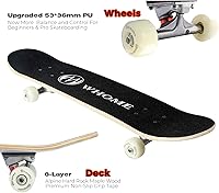 Vista 4 de WHOME Pro - Patineta completa para adultos, jóvenes y niños principiantes, de 31 pulgadas, doble patada, cóncava, 8 capas de arce duro alpino