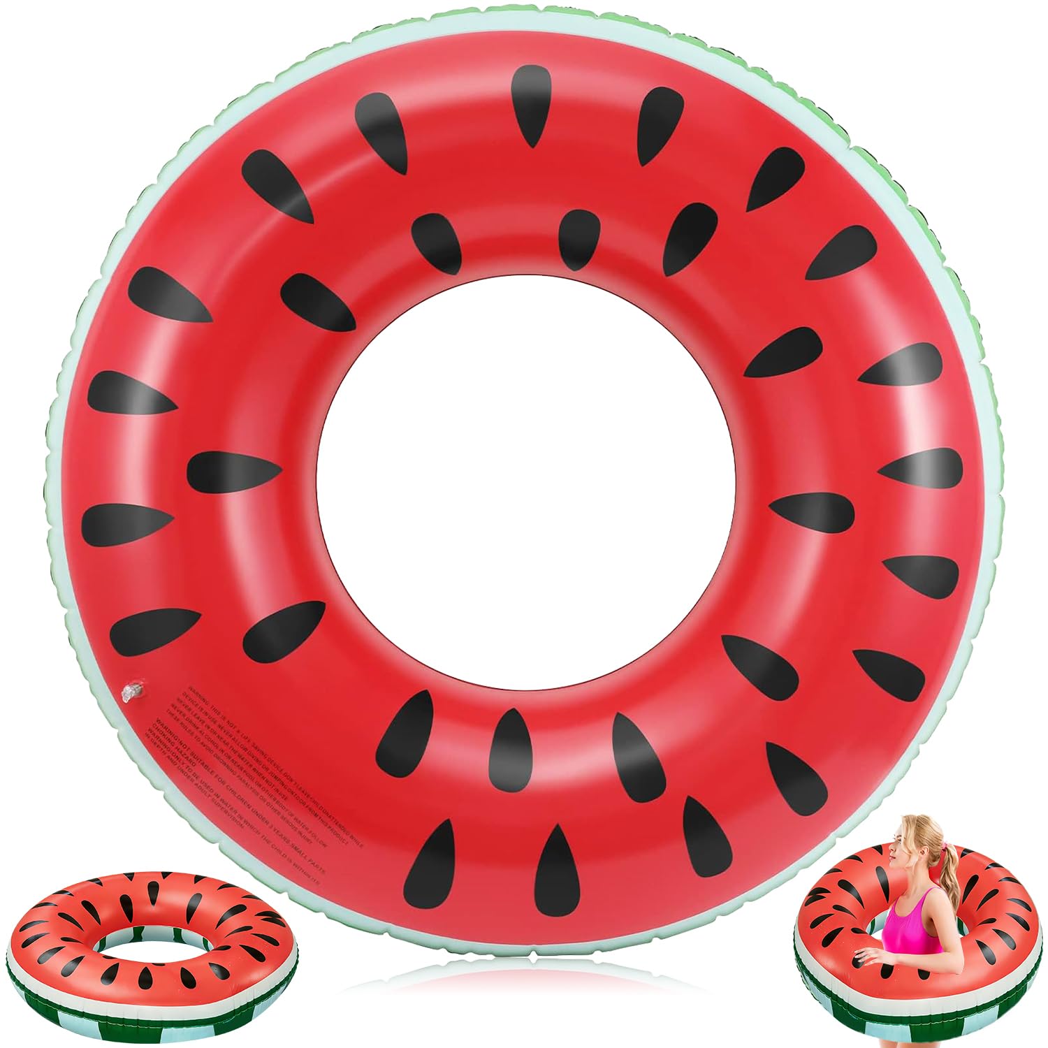 Galleggiante Piscina Anguria Cerchio, Anello di Nuoto Adulti, Graziosa Piscina Gonfiabile Galleggiante per Feste in Piscina per Spiaggia Nuoto Festa Estiva