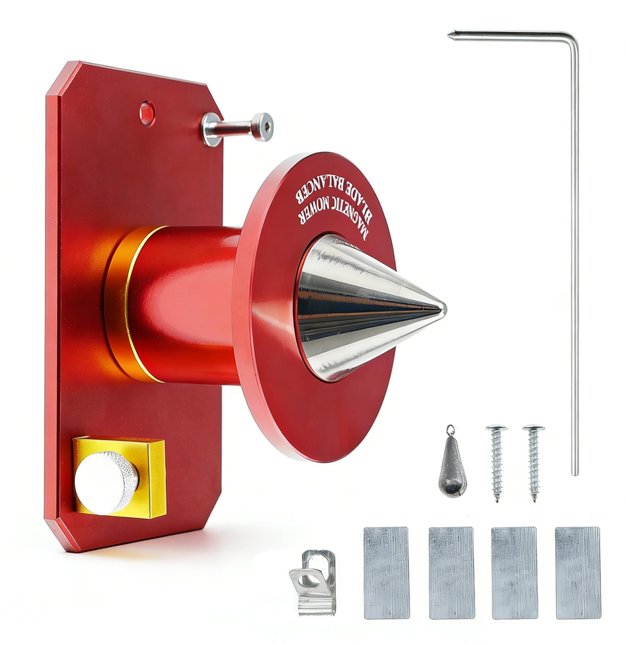 Equilibrador de Cortacésped, Equilibrador de Cuchillas de Montaje en Pared Magnético, Herramienta Equilibradora de Cortacésped de Aleación de Aluminio, Alineación Eficiente