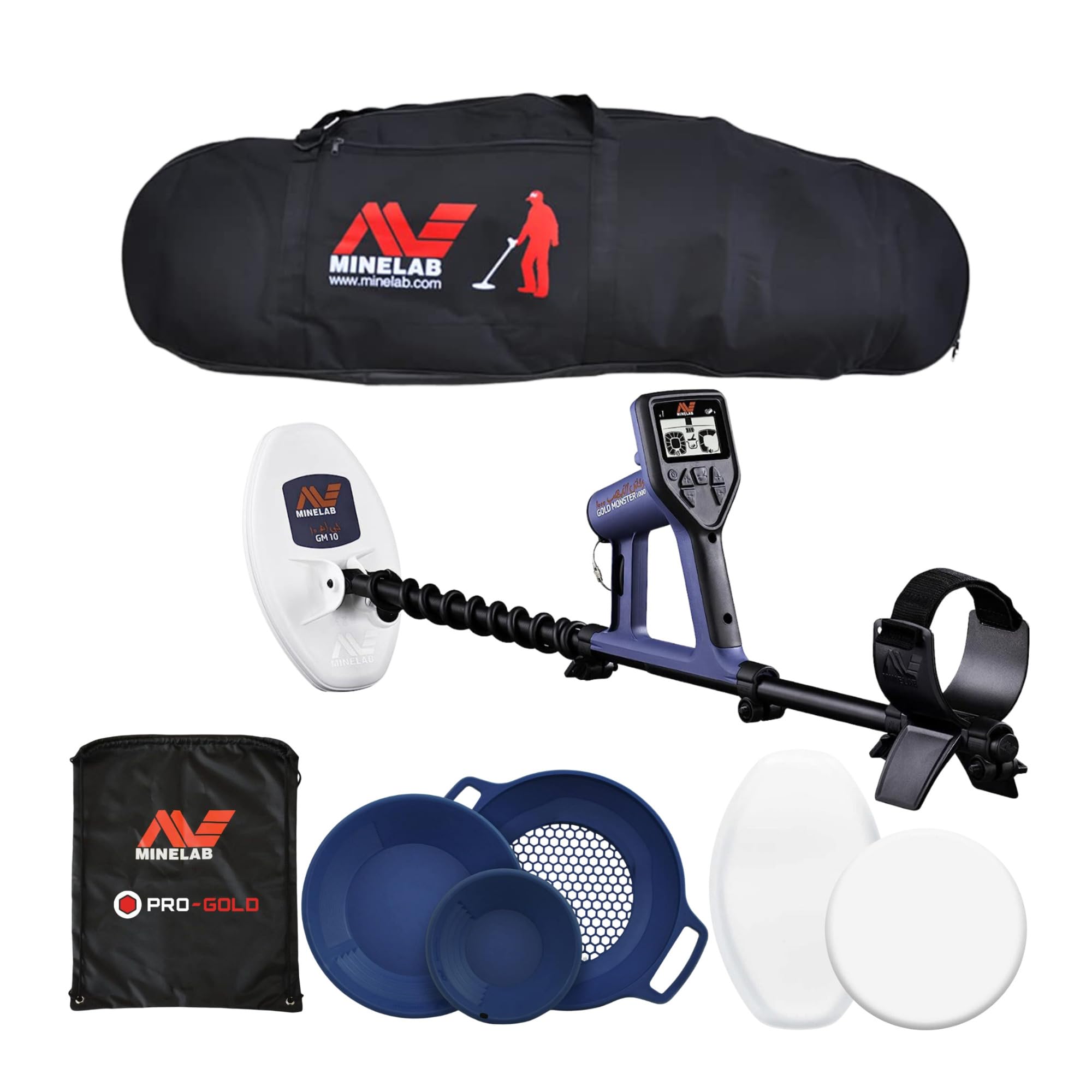 Minelab Gold Monster 1000 Metal Detector - High-Performance Gold Detecting Device with Advanced Sensitivity, Lightweight and Waterproof Bundle with