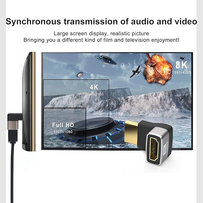 Adaptador HDMI 8K 270 Grados 2 Paquetes - Conector HDMI 2.1 miniatura 3