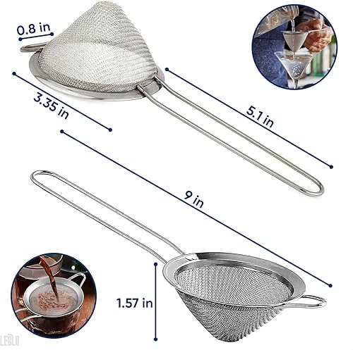 Miniatura 2 de Colador de malla fina con asa, colador de té de 3.3 pulgadas para hojas de té sueltas y café, infusor de té de acero inoxidable con asa, bueno para