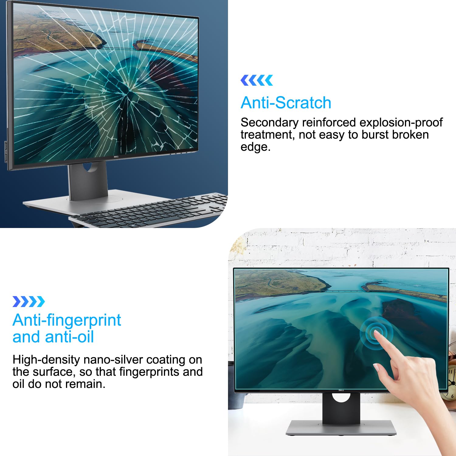 HaruYo Protection D'écran Premium Pour Ordinateur/Moniteur 18.5 Pouce 16:9, HD Anti-Lumière Bleu Filtre De Protection, Anti-Reflet Film Mat Protector Pour Moniteur 18.5" 16:9 (410 * 231mm