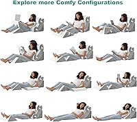 Vista 24 de Hansleep Juego de 6 almohadas ortopédicas de cuña para dormir, juego de almohadas postoperatorias ajustables para aliviar el dolor corporal, espalda