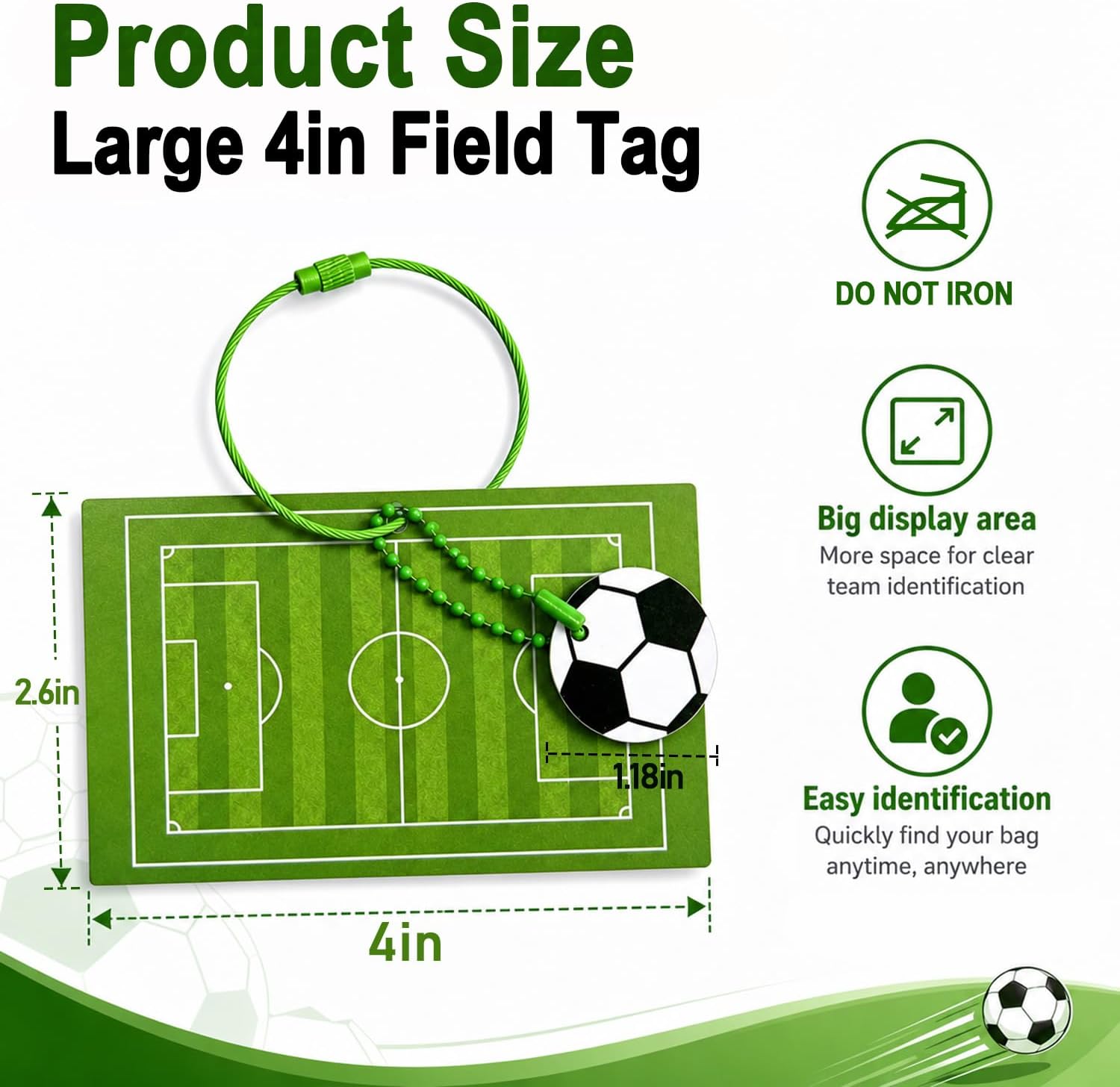 12Pcs Soccer Bag Tag 4in Personalized Durable PVC Soccer Luggage Tag Cute Lightweight Kids Soccer Team Gifts image 4