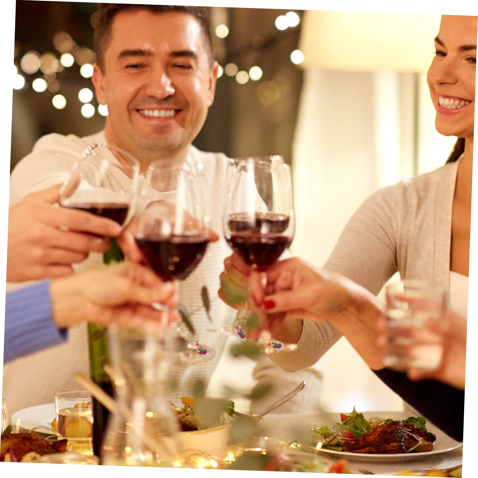 Alipis 3 Set di Affascinanti Ciondoli Natalizi per Vino in Lega Segnabicchieri Identificatori di Bicchieri da Vino 12 Pezzi * 3