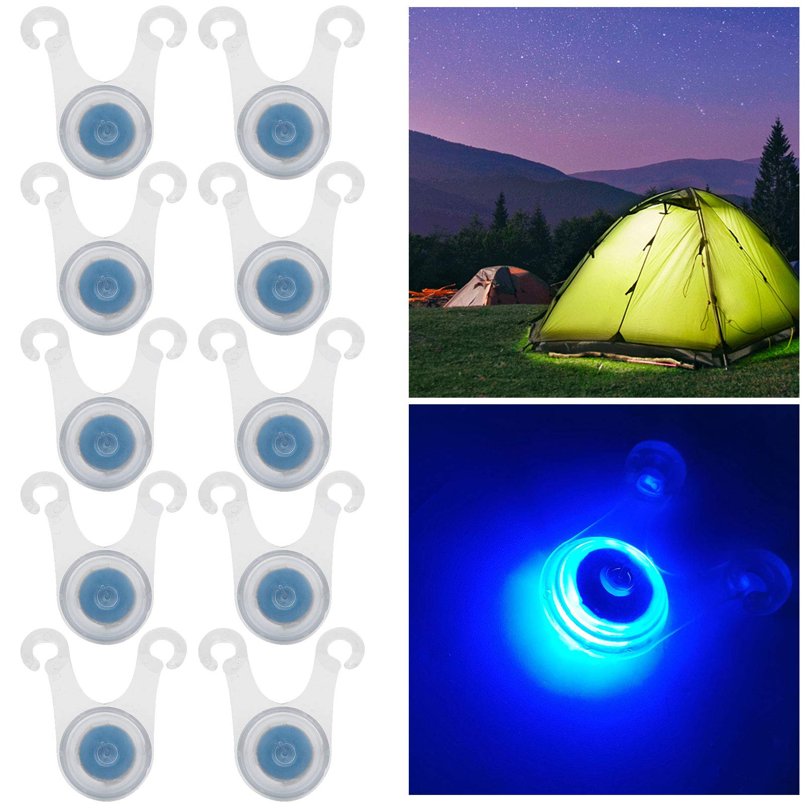 Keenso Corda da Campeggio LED 10pcs Luci di Avvertimento in Silicone per Esterni