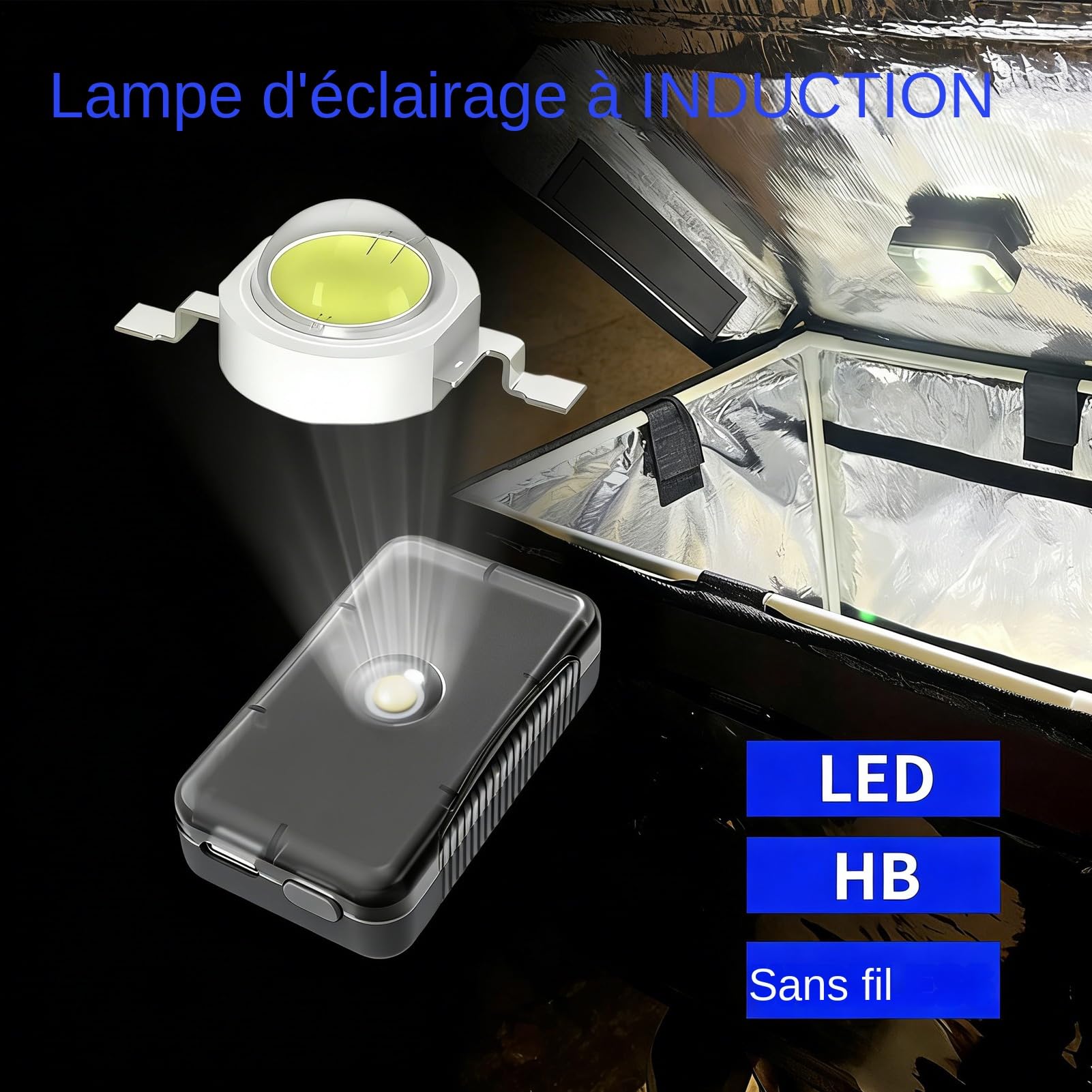 LED-Lampe für Kofferraum, Topcase-Beleuchtung, für Motorrad, Innenbeleuchtung, wiederaufladbar, automatische Erkennung – für Kofferraum, Schrank, Motorrad, Roller, LKW, Wohnmobil, SU