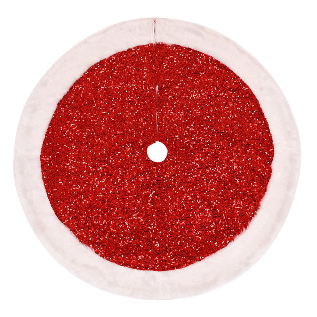 Elnwnnkc Color Sequins Plush Christmas Tree Skirt Christmas Decorations Tree Apron Merry Ornament Carpet