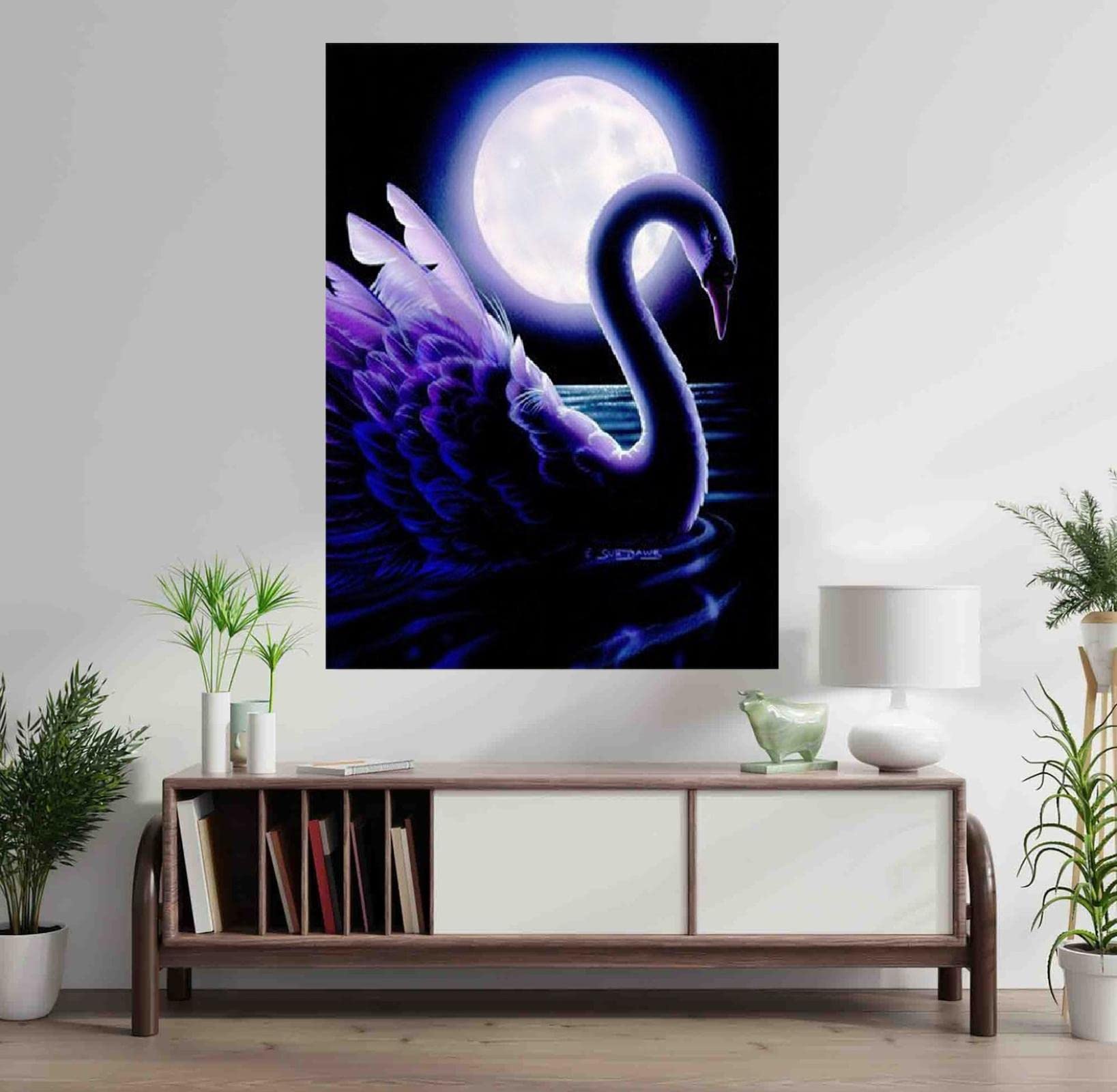 Toile à Broder Imprimée 40x50cm Cygnes - Marque Gobelin L - Tissage Pénélope - Neuf Pour Canevas