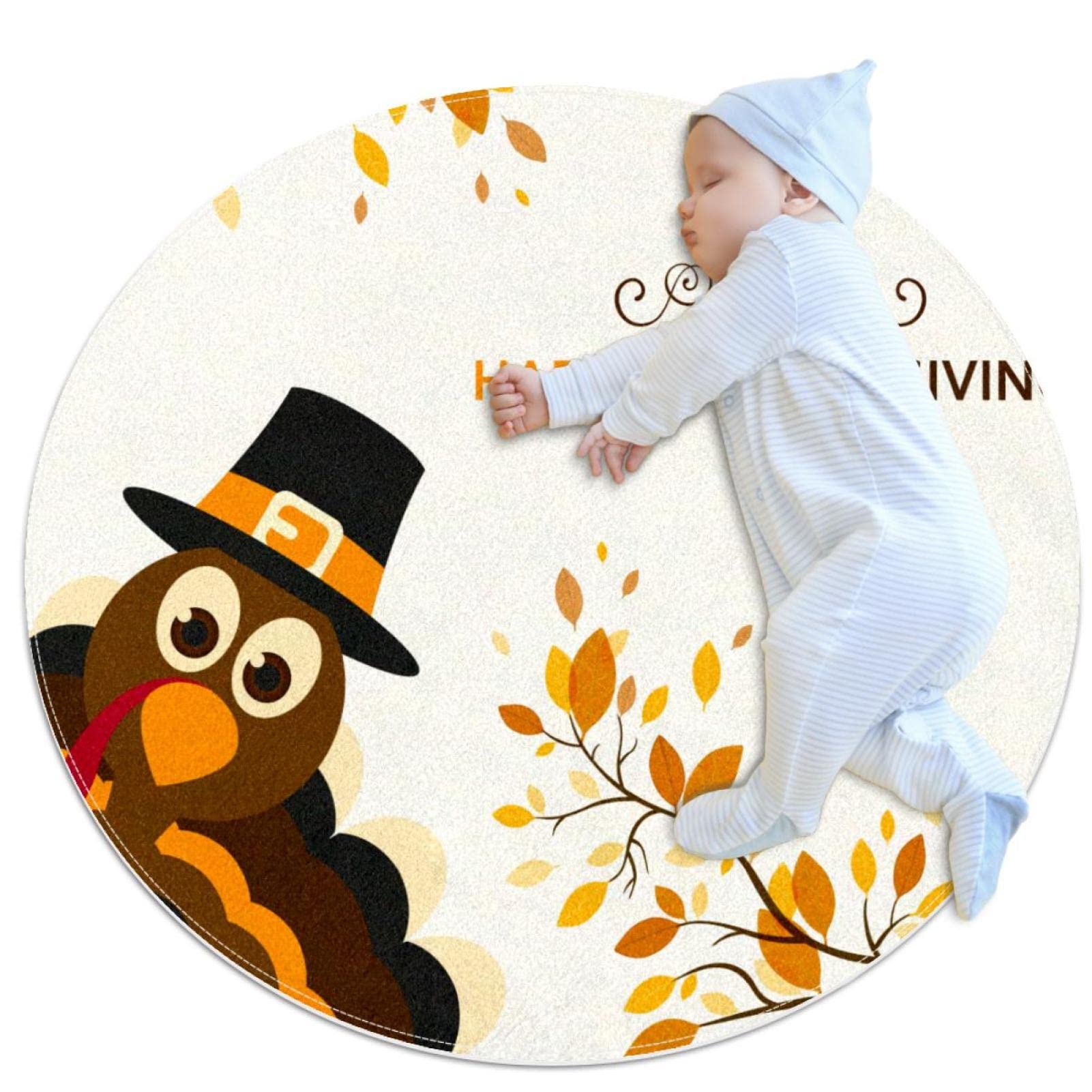 Tapis feuilles d'automne antidérapant de 1m pour sécuriser le coin canapé et salon