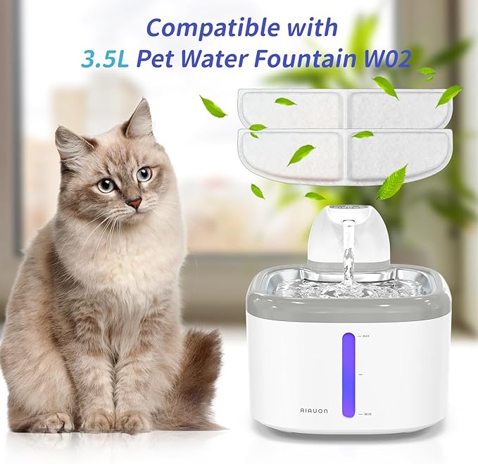 Pack de 8 Filtros para Fuente de Agua de Gato AIAUON 3.5L miniatura 2