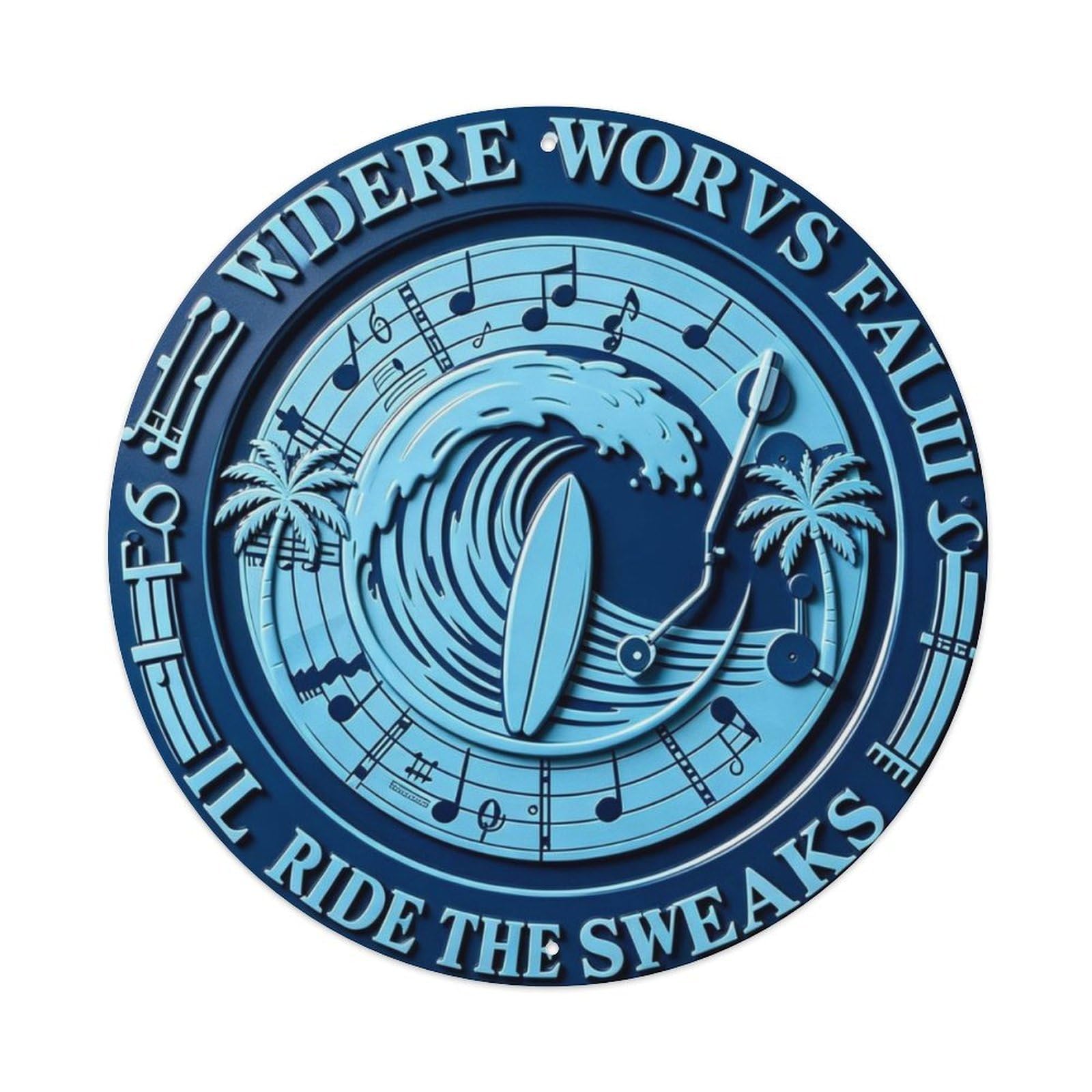 Ride The Wave Metal Tin Sign Plaque
