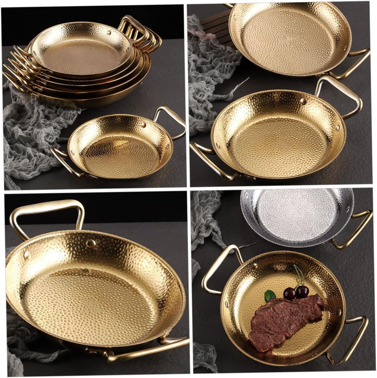 Multi-use Cooking Pan Stainless Steel Double Handle Hot Pot Kitchen Supply Easy to Clean