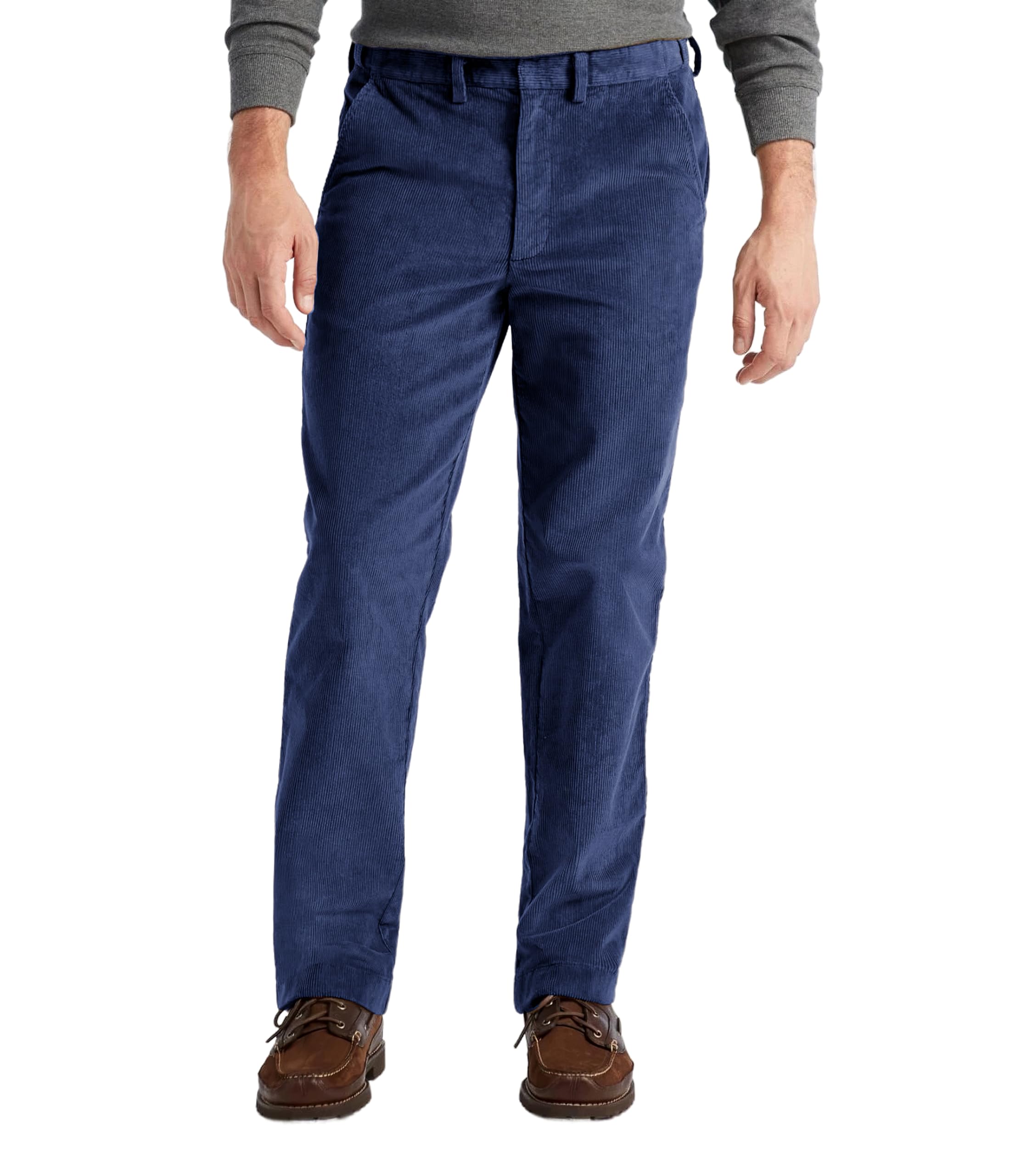 Herren-Bürohose, Cord-Hose, leicht, Baumwollkord, 3 Beinlängen, legere elegante Arbeitshose mit Taschen, Größenbereich 30 bis 50, marineblau, 38W x 29L