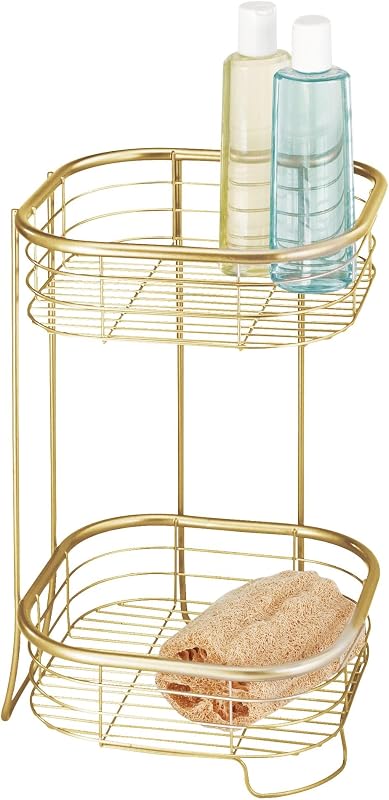 Organizador cuadrado para carrito de ducha de 2 niveles, dorado | Baño, Independiente