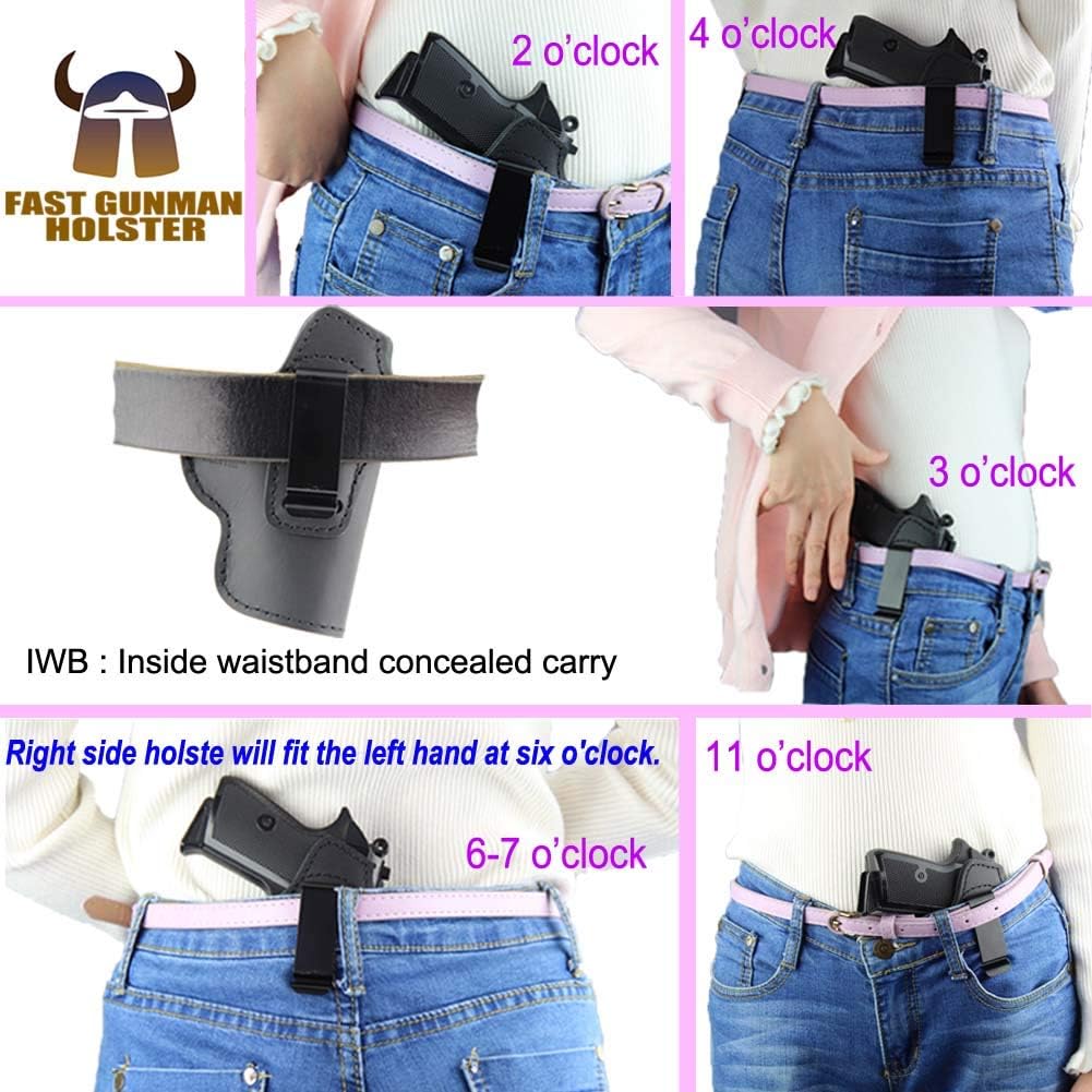 IWB Leather Holster for Inside Waistband Concealed Carry Fits: Ruger SR Series SR9/SR40/SR45(Full Size)