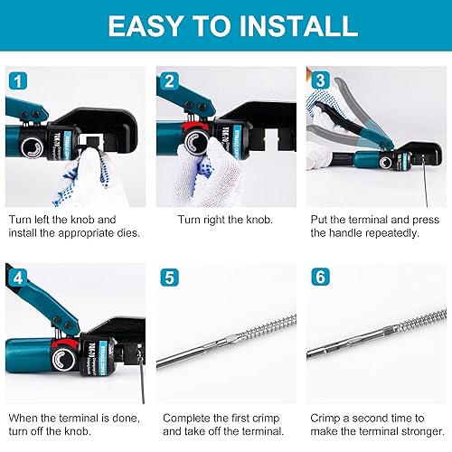 Miniatura 7 de Steel DN Mate Herramienta de prensado hidráulico actualizadacrimpadora hidráulica con 9 troqueles para sistema de barandilla de cable de acero