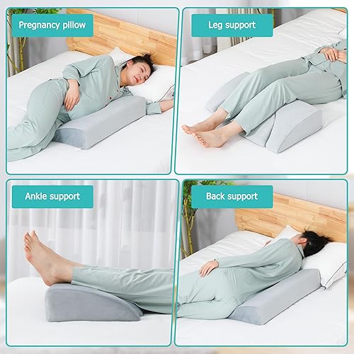 Miniatura 5 de Almohada de cuña para dormir de lado, almohadas de cuña de cama para aliviar el dolor de espalda y poscirugía, almohada de alivio de presión de