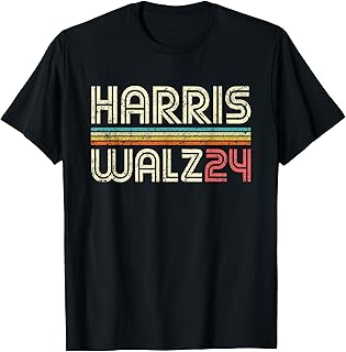 Harris Walz 24 Vintage Retro Stripes Fun 2024 T-Shirt
