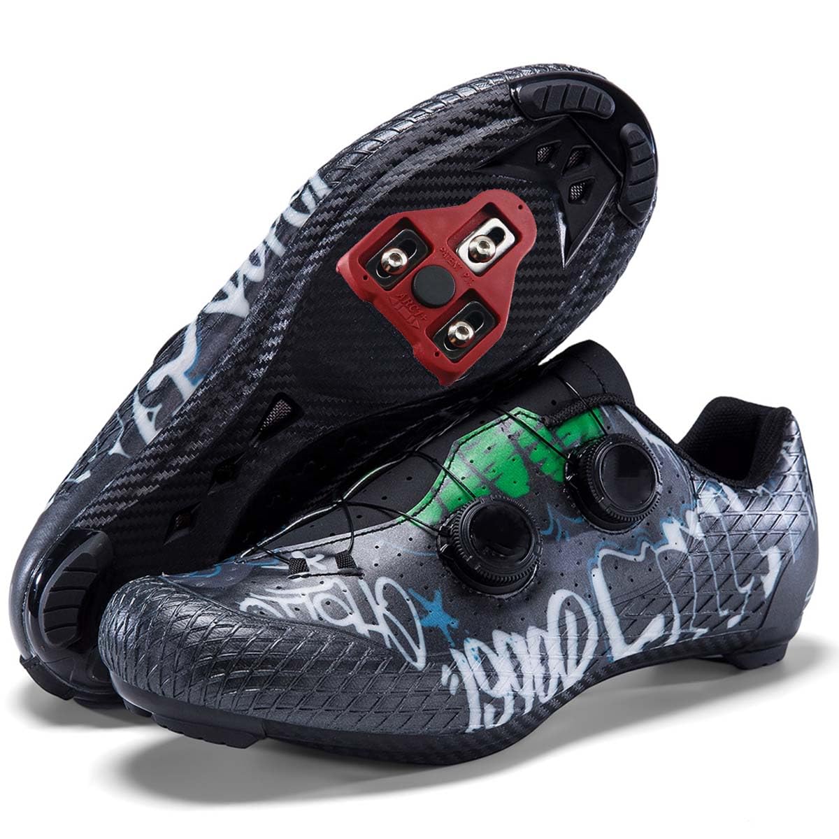 Scarpe da Ciclismo su Strada con Delta Pedale | Traspirante, Leggera, multifunzionali, Microfibra, Chiusura A Rotella, Suola Antiscivolo, Sportive da Esterno