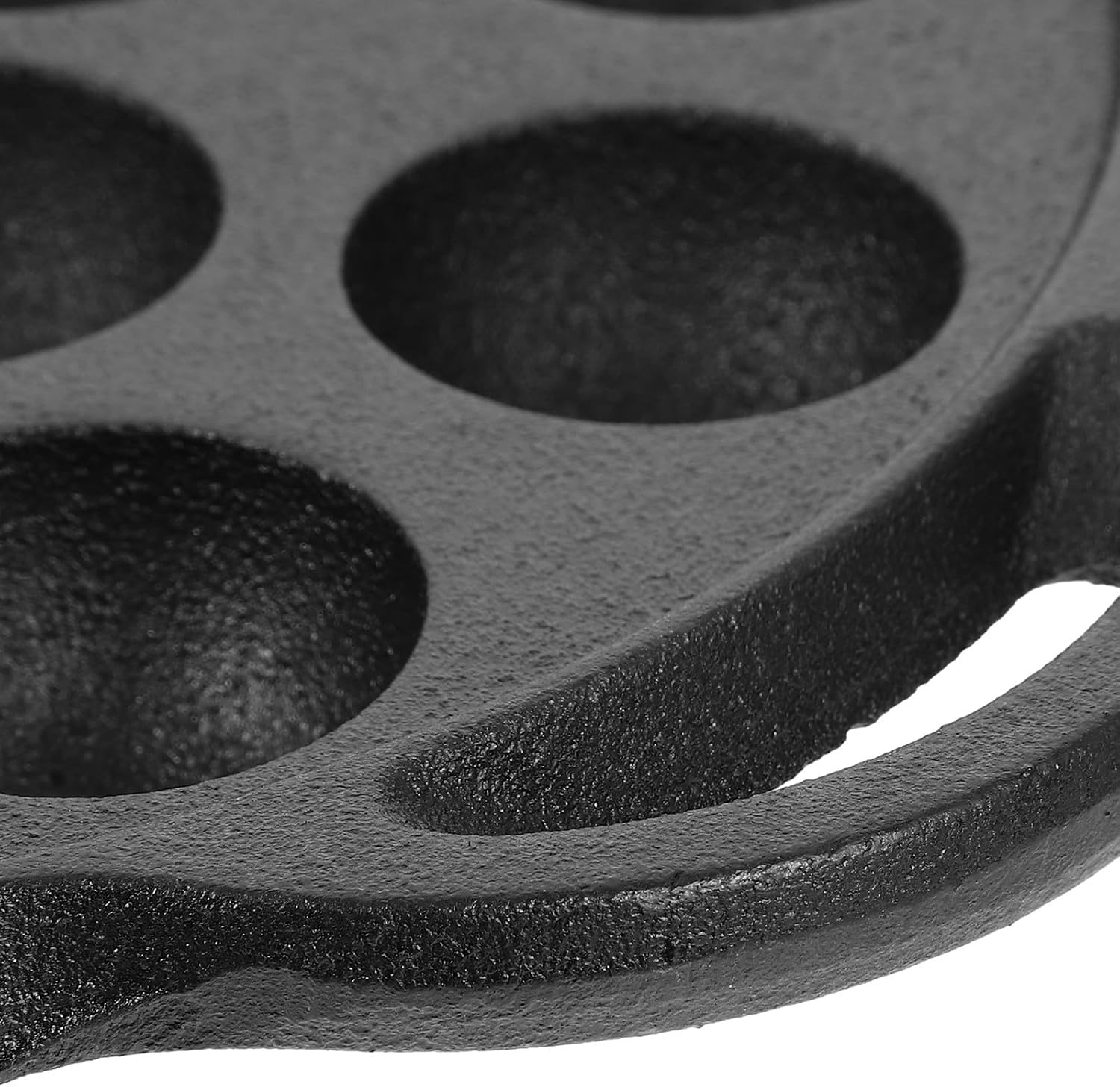 NOLITOY 15 Hole Iron Snail Cooking Pan for Meatballs, Black Frying Pan
