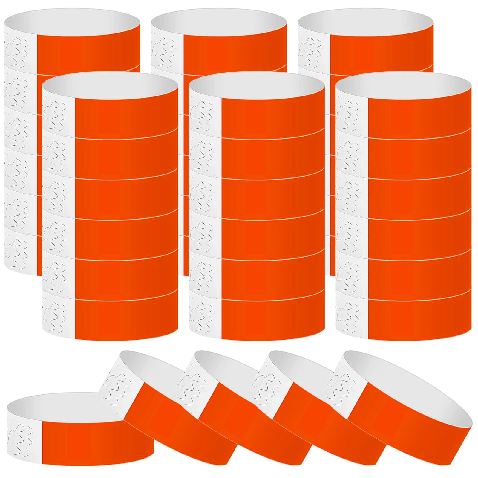Wosyoodo 200 Pcs Wristbands for Events, Waterproof Paper Wrist Bands, Paper Bracelets Arm Bands, Entrance Wrist Bands for Events Party Music Festivals Concerts Exhibitions(Orange) — image 1