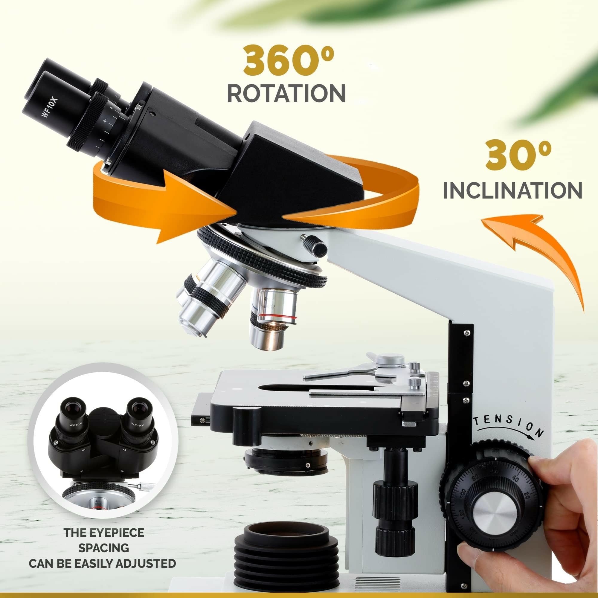 Amscope 7,7 kilogram full-size professionale binocolo composto microscopio biologico, 40 x -2000 x 3D con due strati da stadio + 1.3 MP fotocamera digitale USB