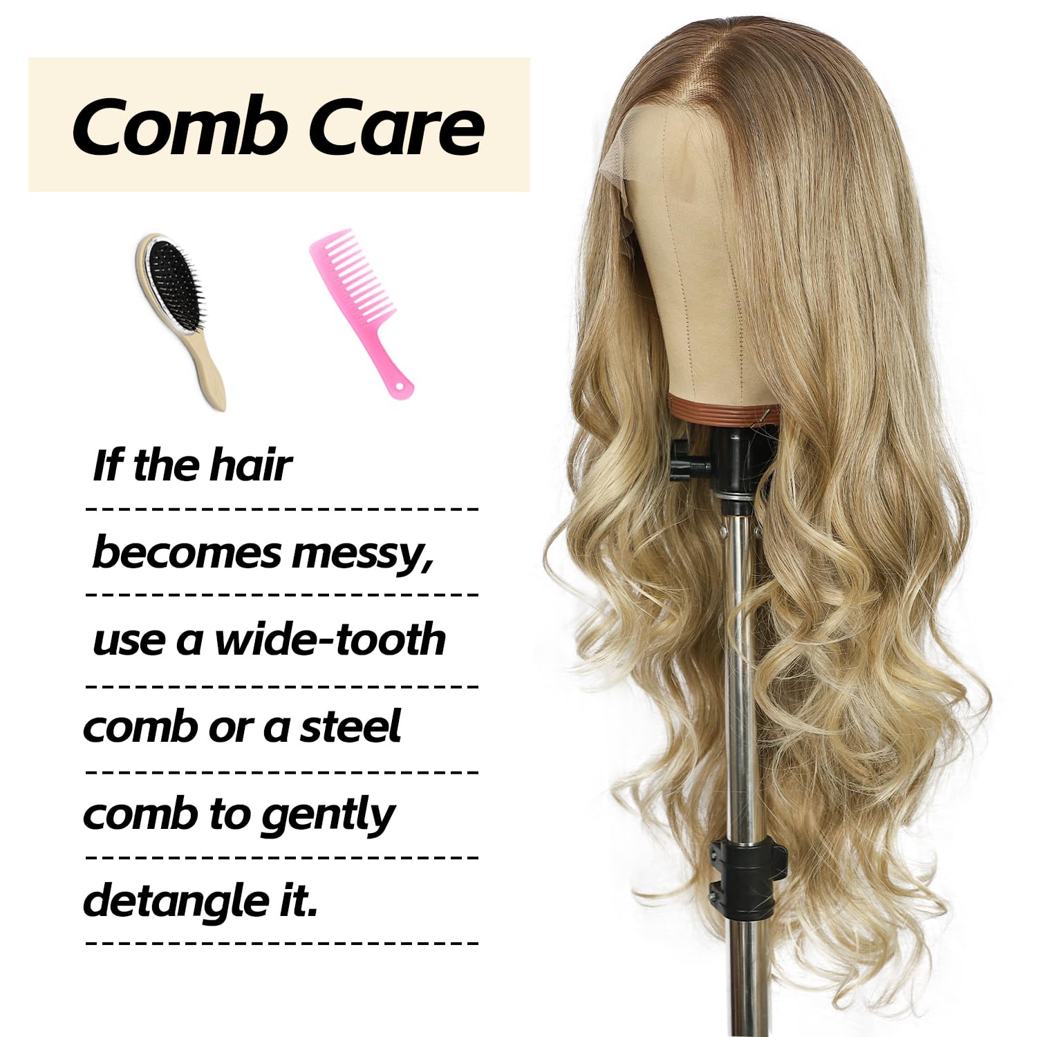 Sapphirewigs Blond Lace Front Perücke Synthetische Körper Welle Blond Balayage Perücken Damen Party Date Tägliche Tragen Natürlich Aussehen Weihnachten 26inch