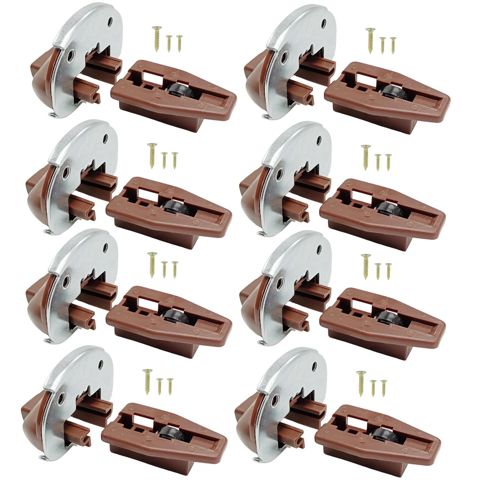 Updated Drawer Slides Guides with Metal Reinforce Plate, Replacement Furniture Part for Dresser Cabinet and Nightstand Center Undermount Drawer Kits (8 PCS)