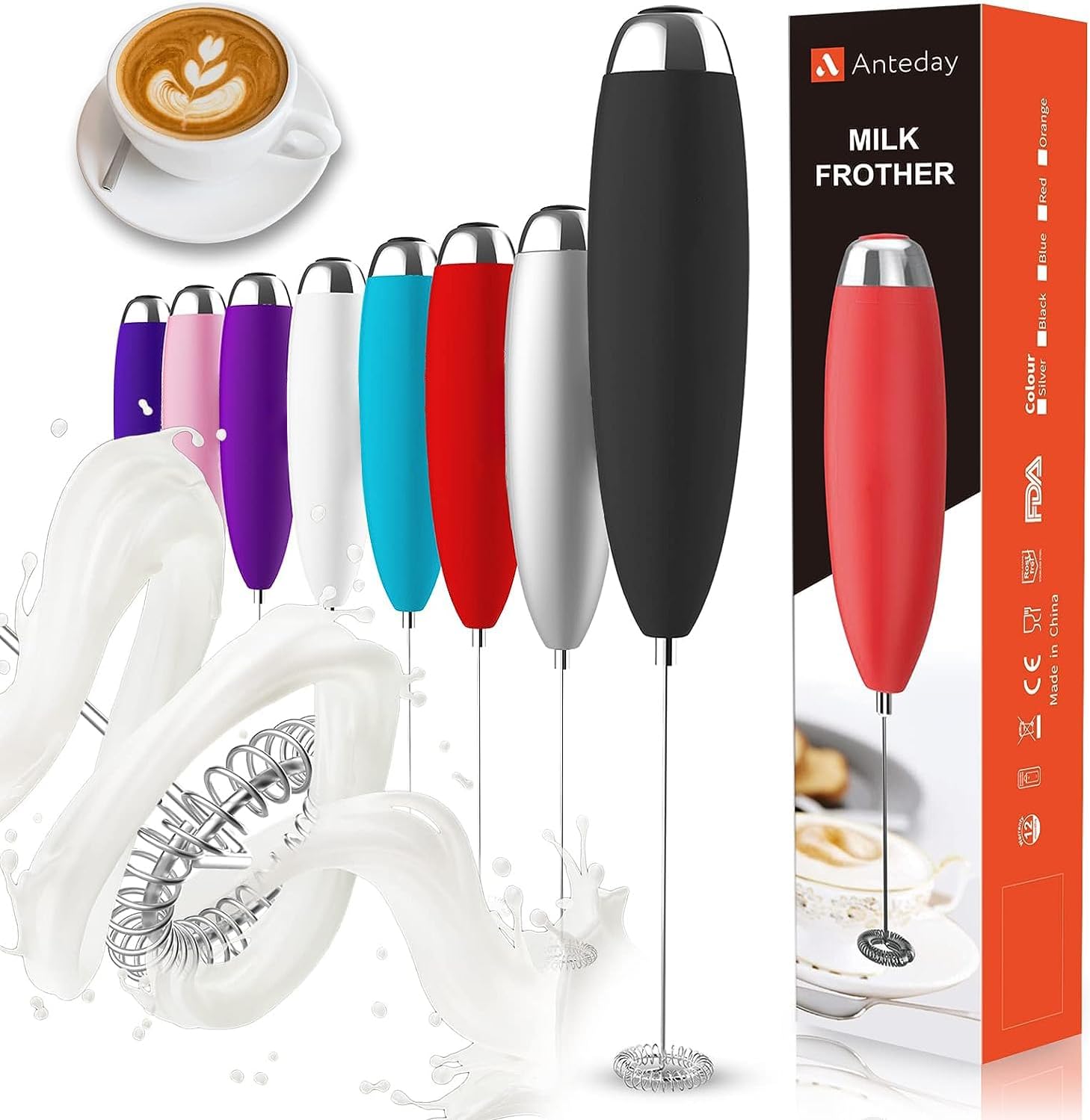 Elementi Milk Frother Handheld Double Whisk