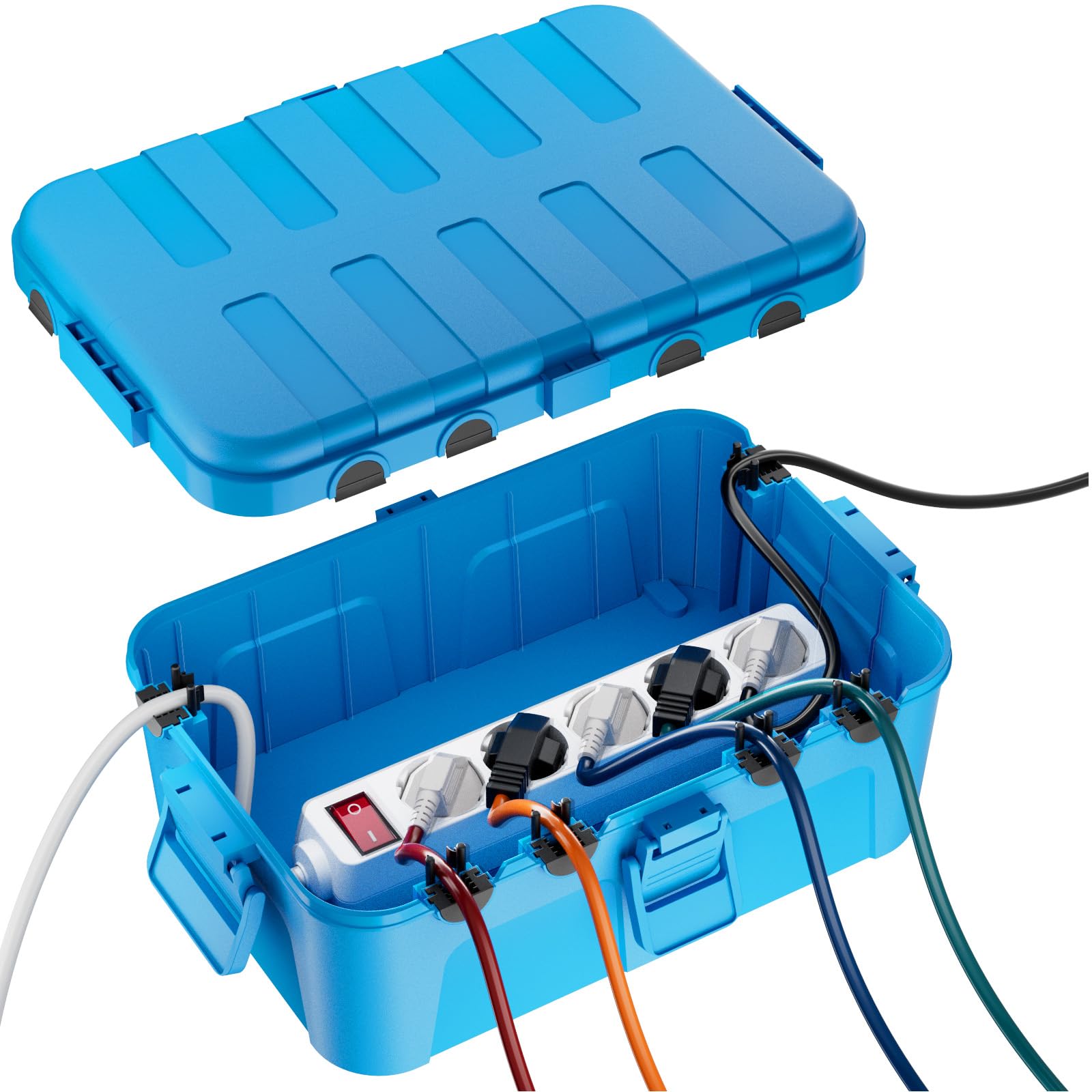 RESTMO Große Wasserdichte Kabelbox Outdoor, IP54 Verteilerdose Außen Wasserdicht, 32 x 22 x 13 cm Wasserdichte Box für Garten, Schutz von Verlängerungskabel, Steckdosenleisten, Außensteckern