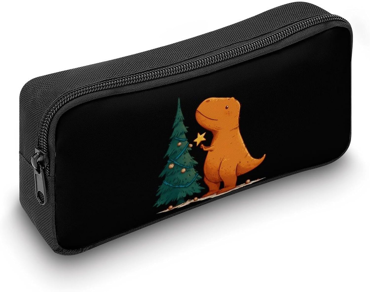 Cute Dinosaur Decorating Christmas Tree Funny Travel Makeup Bag Organizer image 4