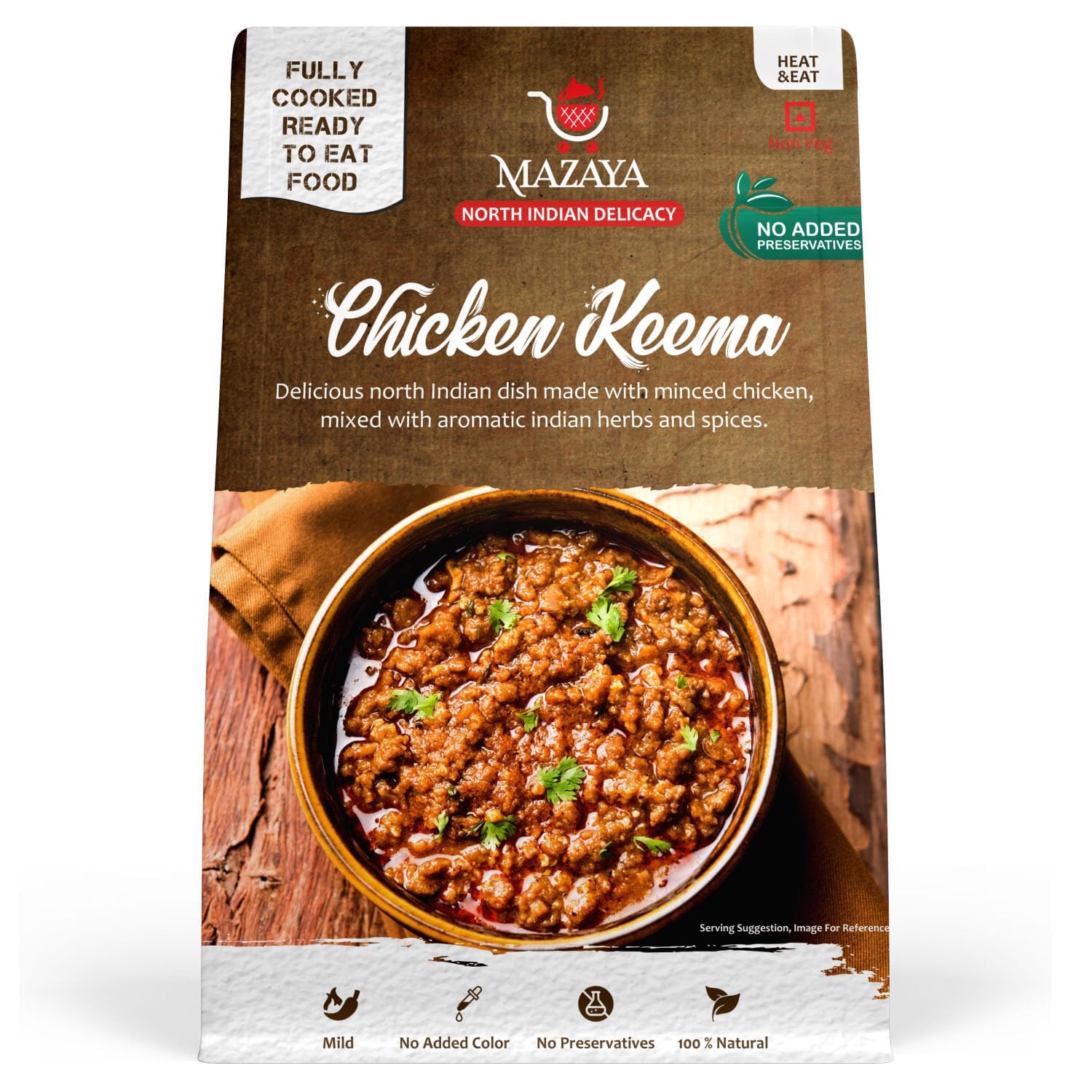 Mazaya North Indian Style Delicious Chicken Qeema, Just Heat & Ready to Eat Food, NO Preservatives, NO Added Artificial - Colours, Flavours, Ready to Eat Meals, Ready to Eat Food for Travel, (Non Veg 285Grams)-picture-18