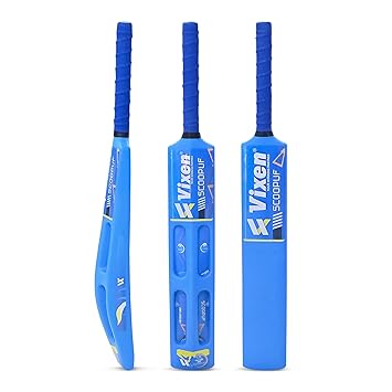 Vixen Scoopuf Plastic Cricket Bat with PU Foam Filling | Silent Impact, Durable Full-Size Bat for Tennis Ball & Street Cricket | with Cover