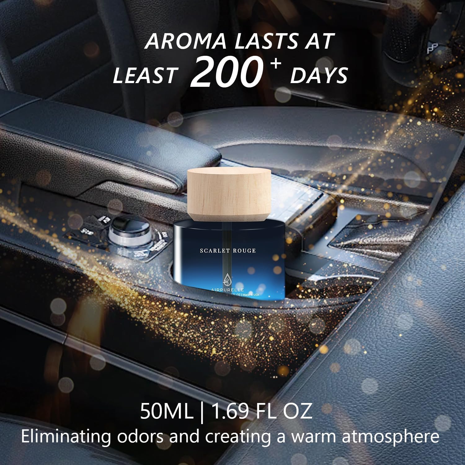 Ambientador para coche, difusor de aceite esencial de ámbar azafrán de larga duración para automóvil, 1.7 onzas líquidas, ambientadores de coche para hombres, fabricado en Estados Unidos