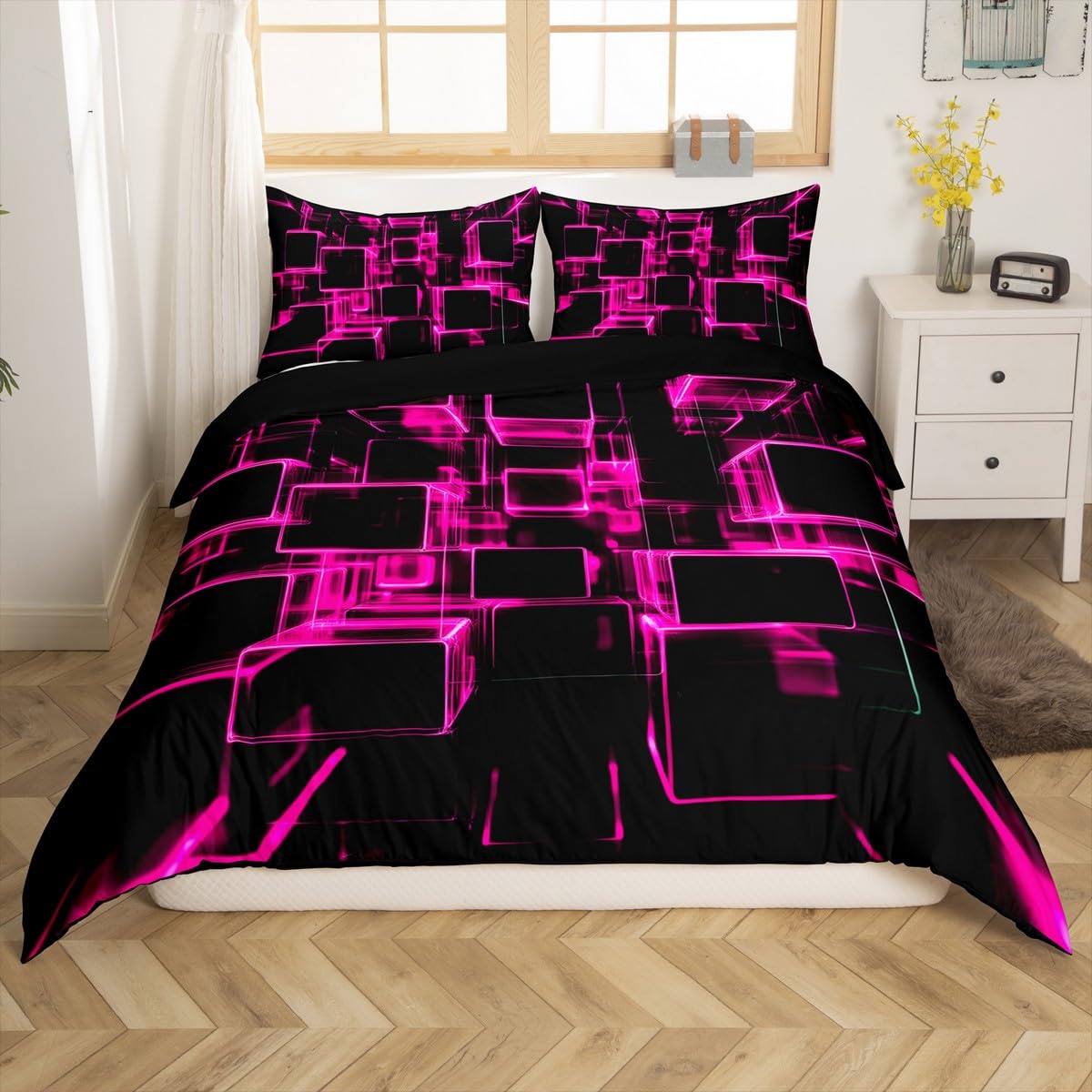Homewish Girly Pink And Black Kids Duvet Cover - Image 2