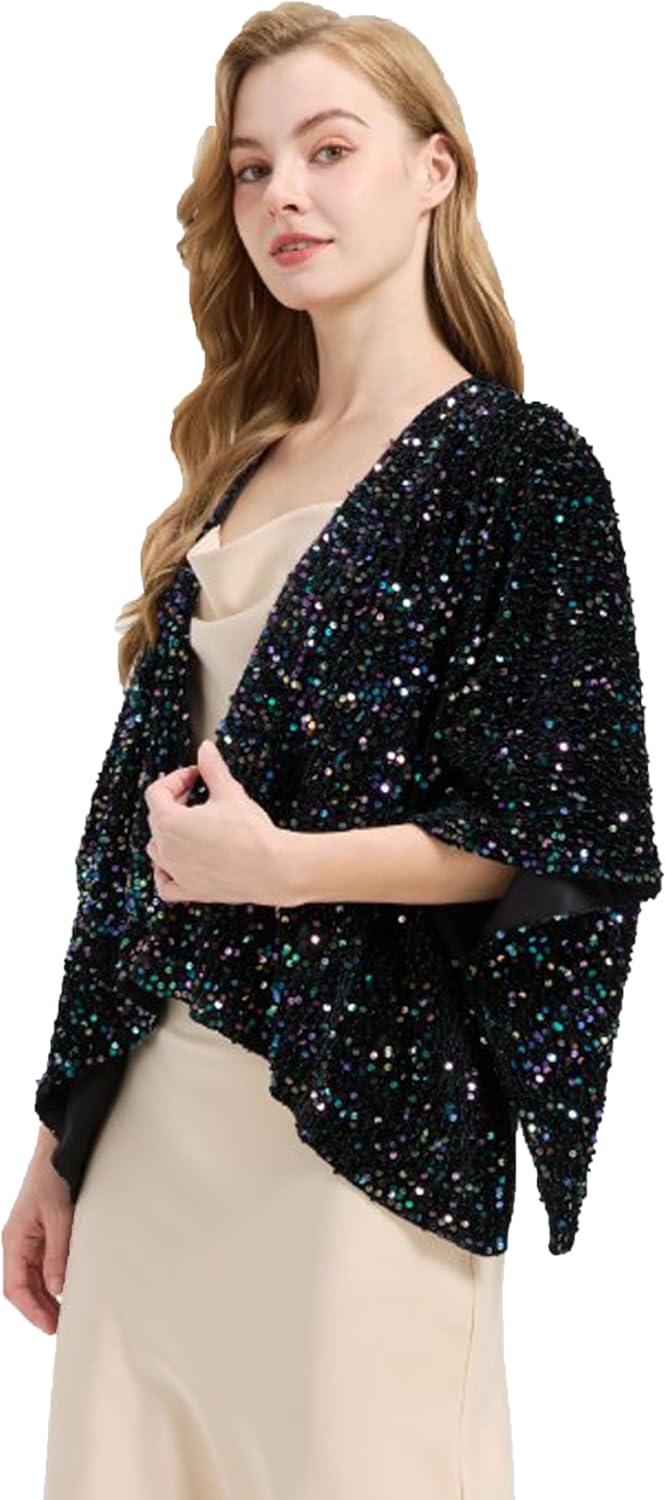 Ted Baker London Women's Sequin Kimono, Black, Elegant Evening Wear