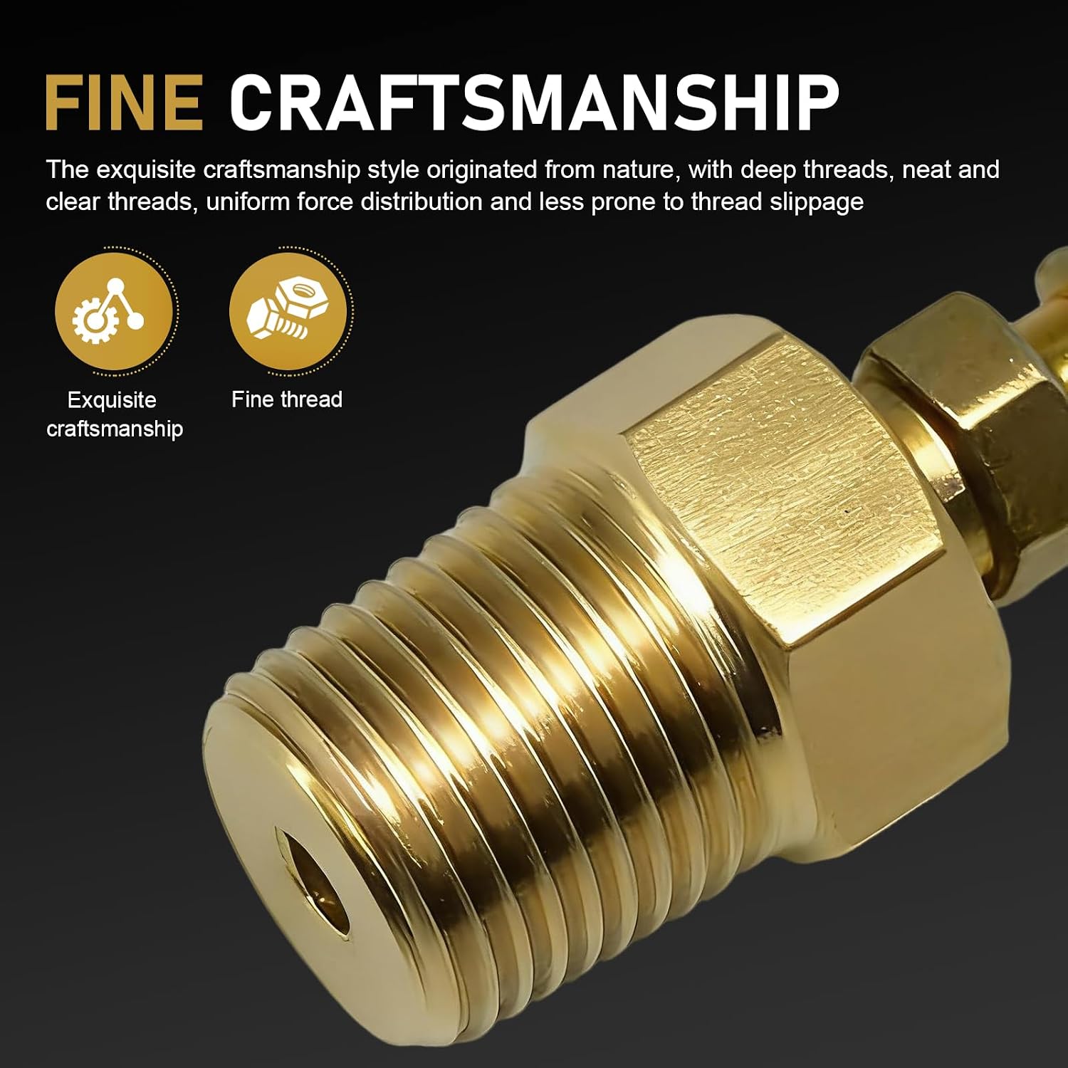 8PCS Bleeder Screws, Brass Brake Bleeder Valves 1/8 Inch NPT, High-hardness Rust-resistant Replacement Parts, Universal for Most Vehicles Brake Systems (Gold)