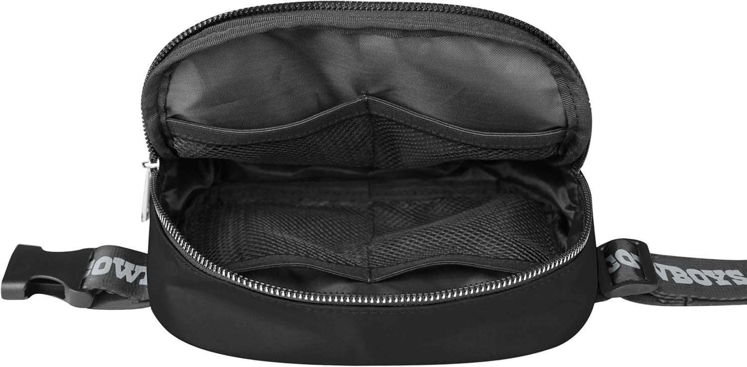 NFL FOCO Dallas Cowboys Large Black Team Wordmark Crossbody Belt Bag Tote Purse