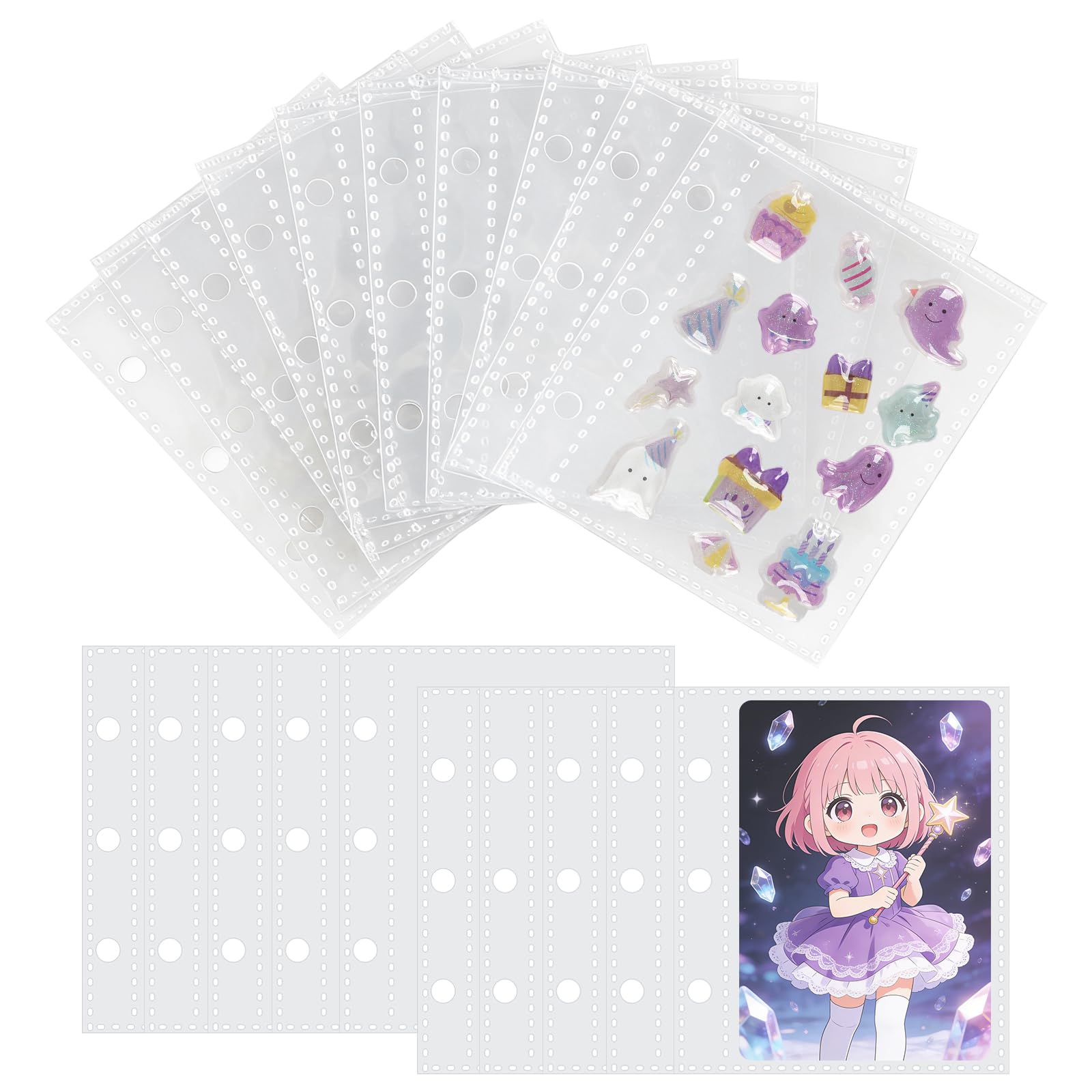 Amazon.co.jp: A8サイズ シール帳リフィル 両面ポケット シール帳 台紙