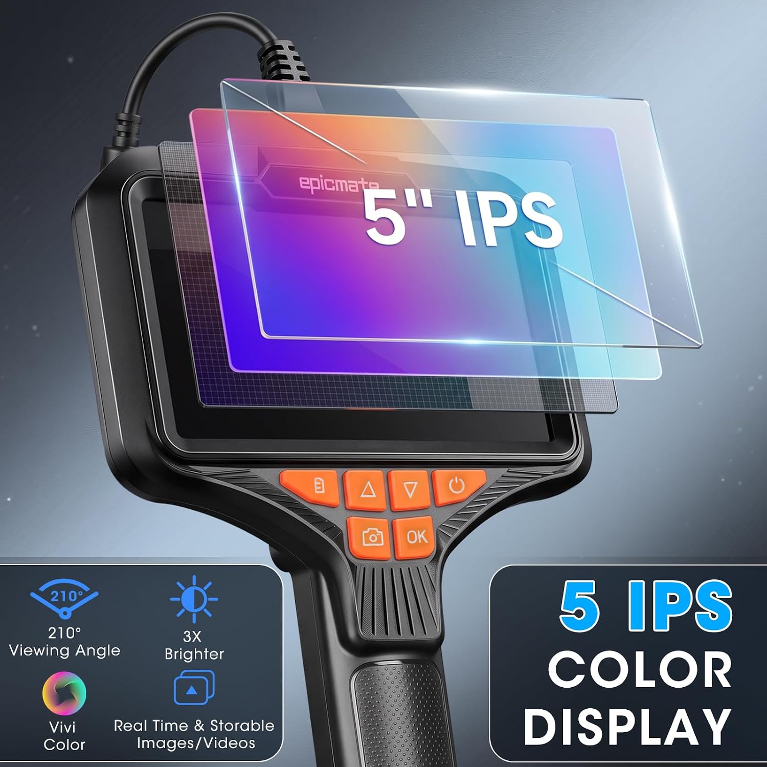 Endoscope Camera with Light for Automotive Wall Sewer Drain Inspection