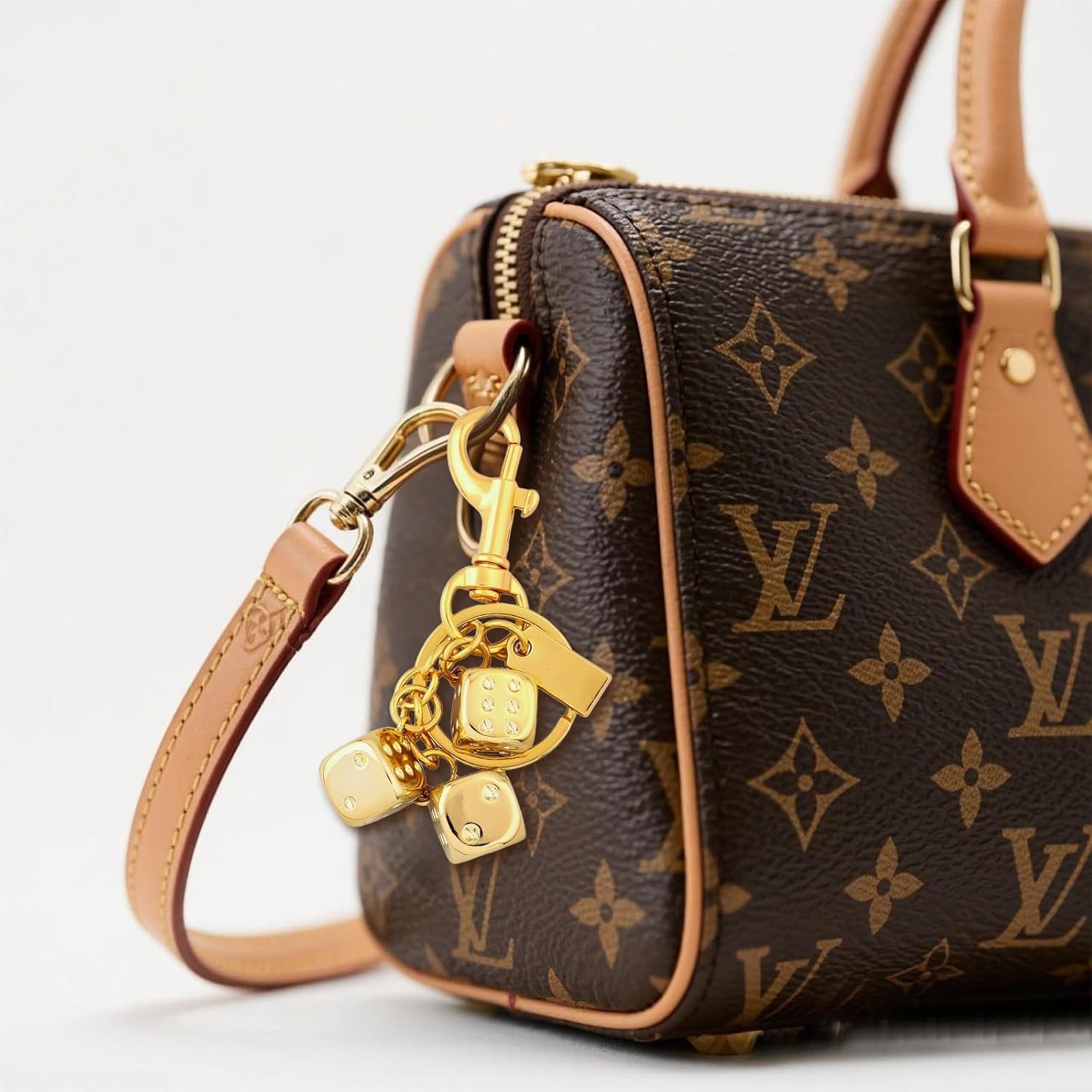 Angyape Cool Dice Keychain Sliver Gold Bag Charms Purse Charms for Handbags Tote Bags Backpack Accessories Gift for Women Man - Image 3