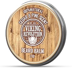 Viking Revolution - Beard Balm - Natural Beard Balm For Men With Argan & Jojoba Oils- Styles, Strengthens & Softens - Beard Wax - Gifts For Men - Cedar & Pine - 57 g