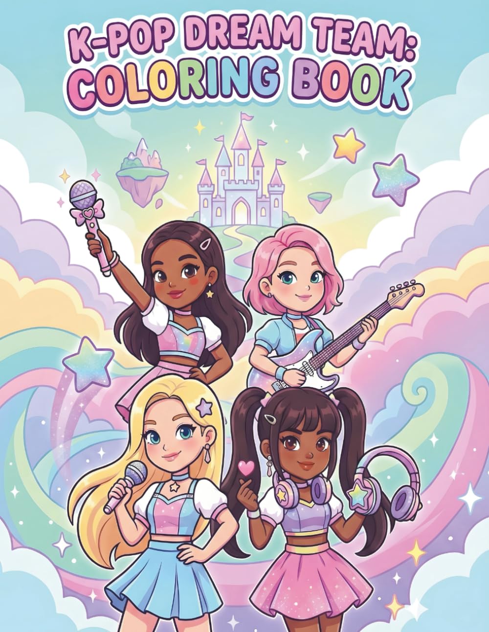 K-Pop Dream Team: Coloring & Activity Book for fans: join the cute music idols! Sing, dance, color, and have fun in a magical world