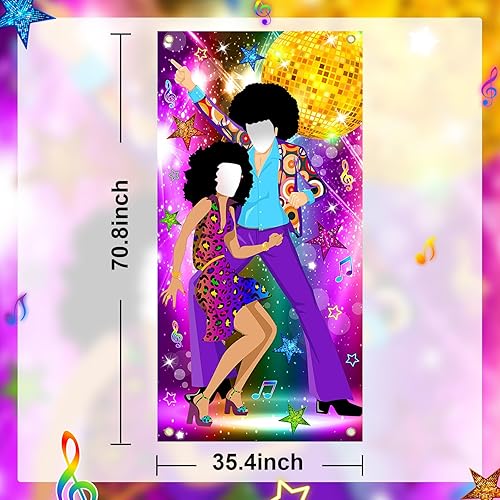 Miniatura 2 de Cartel para puerta de discoteca de 3 x 6 pies, decoración de fiesta de los años 70, temática de los años 70, accesorios para fotos, suministros de