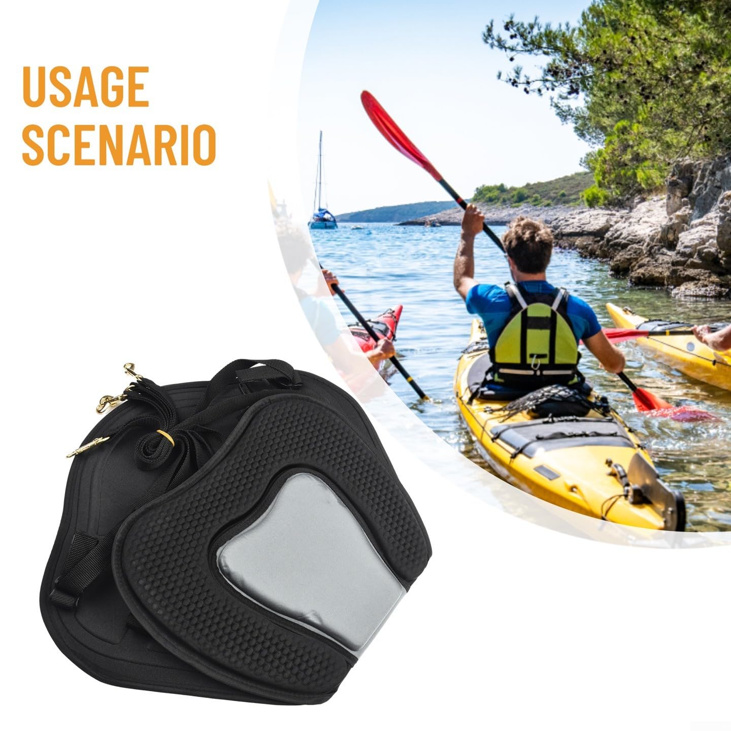 Asiento ajustable para kayak con respaldo EVA de secado rápido ajustable